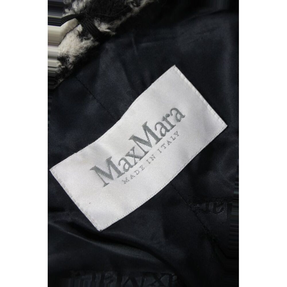Max Mara Womens Black Check Virgin Wool Button Overcoat Size 12 - Picture 7 of 7